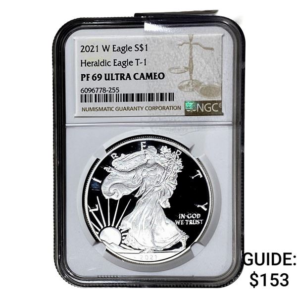 2021-W Silver Eagle NGC PF69 UC Heraldic Eagle T-1