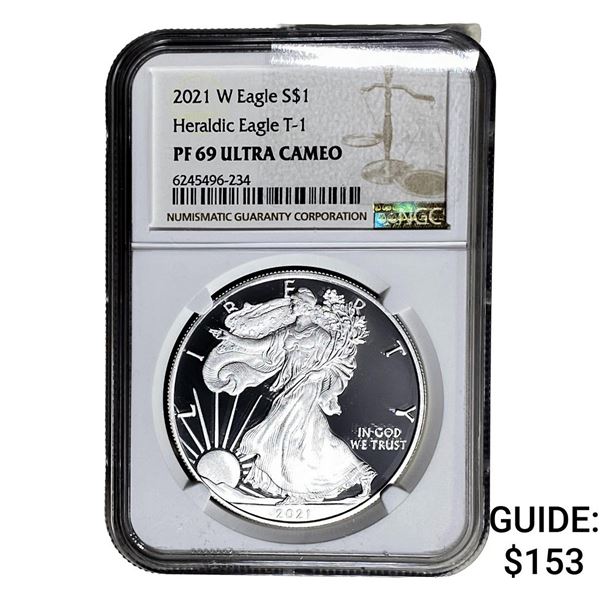 2021-W Silver Eagle NGC PF69 UC Heraldic Eagle T-1