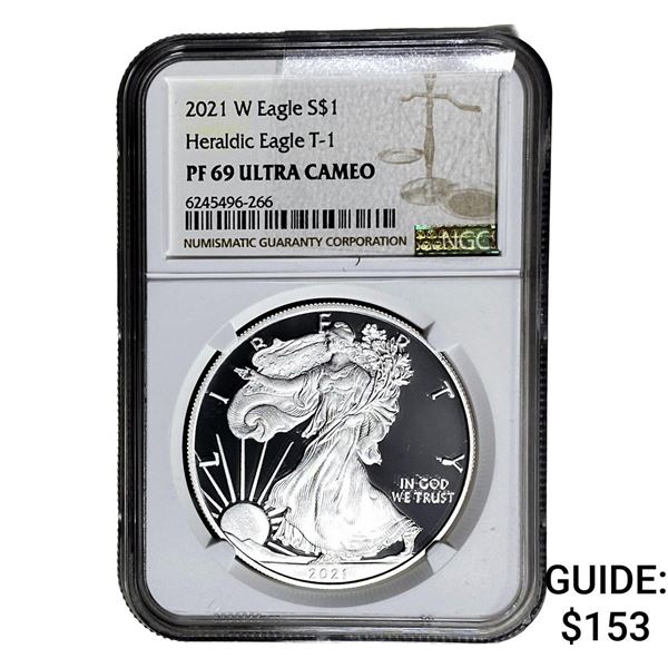 2021-W Silver Eagle NGC PF69 UC Heraldic Eagle T-1