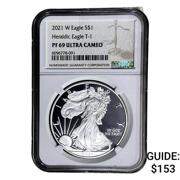 2021-W Silver Eagle NGC PF69 UC Heraldic Eagle T-1