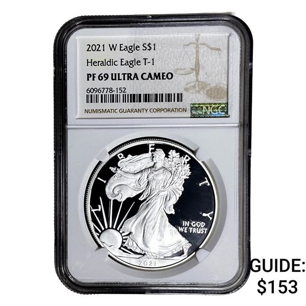 2021-W Silver Eagle NGC PF69 UC Heraldic Eagle T-1
