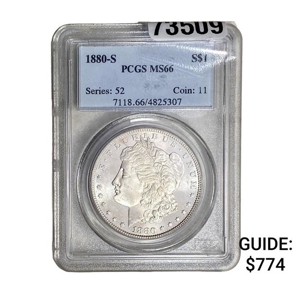 1880-S Morgan Silver Dollar PCGS MS66