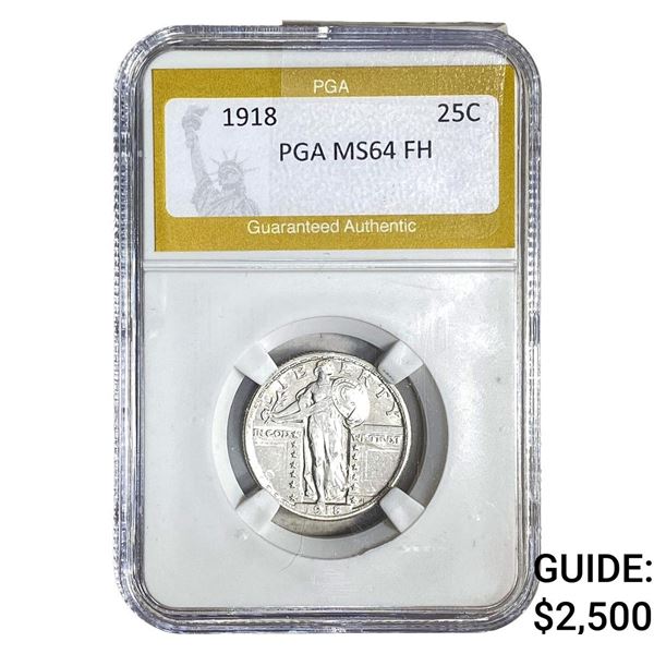 1918 Standing Liberty Quarter PGA MS64 FH