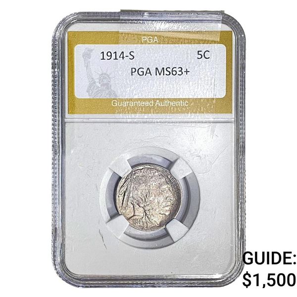 1914-S Buffalo Nickel PGA MS63+