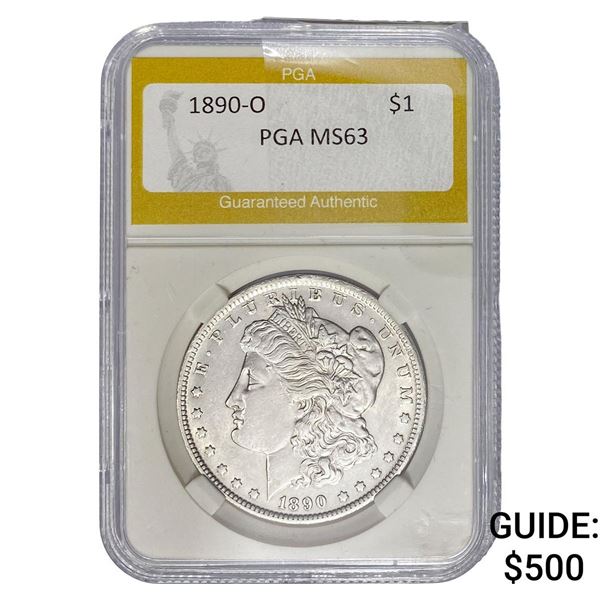 1890-O Morgan Silver Dollar PGA MS63