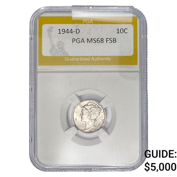 1944-D Mercury Silver Dime PGA MS68 FSB
