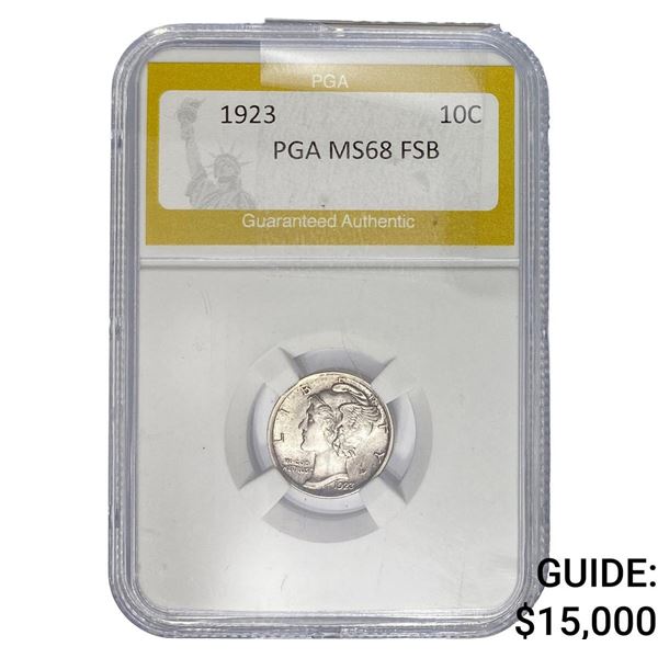 1923 Mercury Silver Dime PGA MS68 FSB