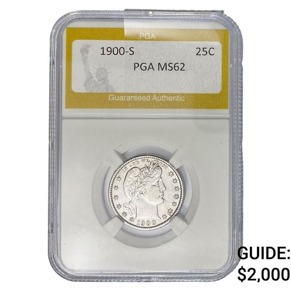 1900-S Barber Quarter PGA MS62
