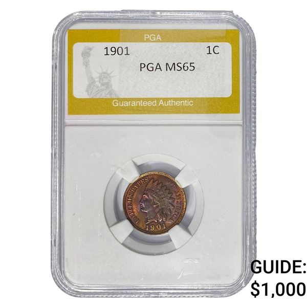 1901 Indian Head Cent PGA MS65