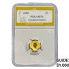 Image 1 : 1990 1/20z Gold $5 Australia Kangaroo PGA MS70