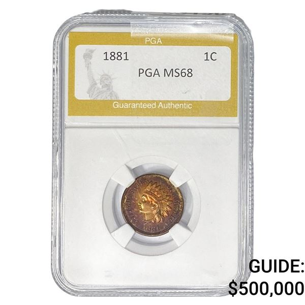 1881 Indian Head Cent PGA MS68