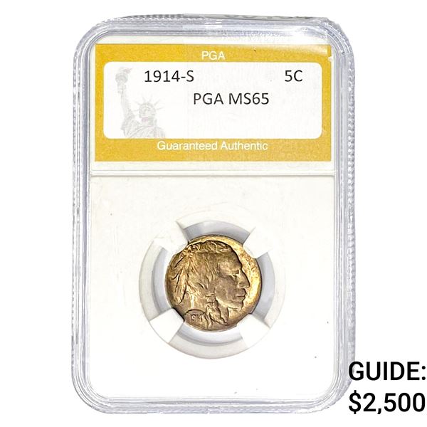 1914-S Buffalo Nickel PGA MS65