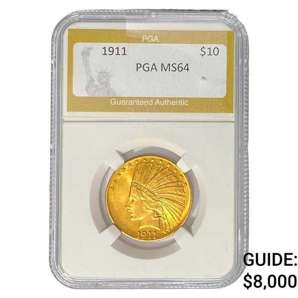 1911 $10 Gold Eagle PGA MS64