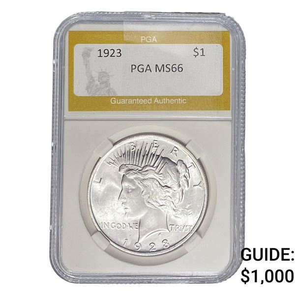 1923 Silver Peace Dollar PGA MS66