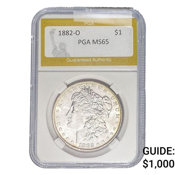 1882-O Morgan Silver Dollar PGA MS65