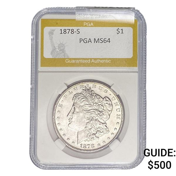 1878-S Morgan Silver Dollar PGA MS64