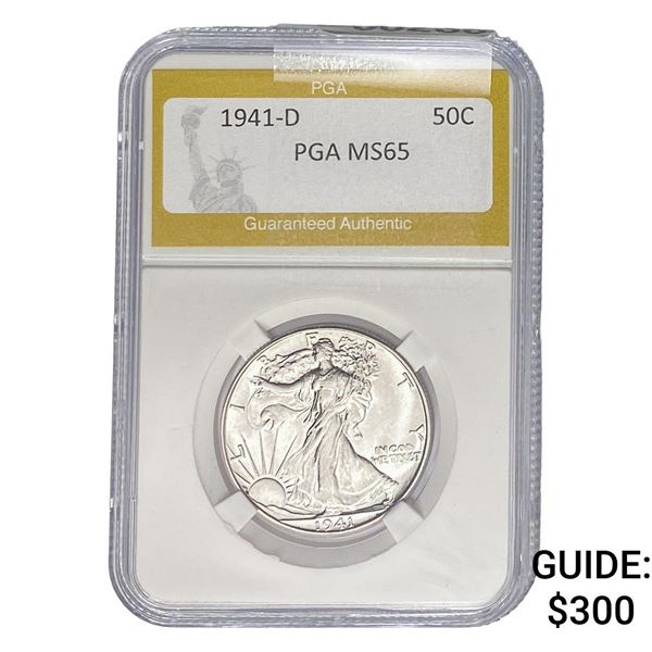 1941-D Walking Liberty Half Dollar PGA MS65
