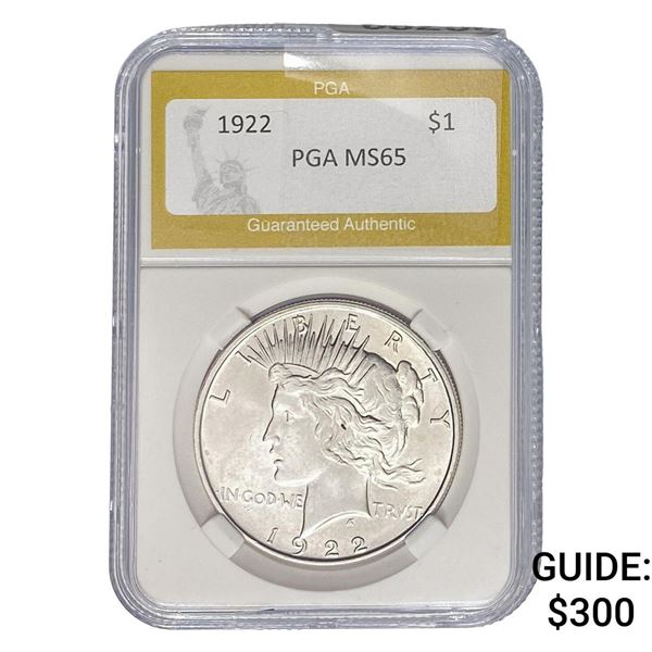 1922 Silver Peace Dollar PGA MS65