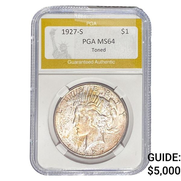 1927-S Silver Peace Dollar PGA MS64