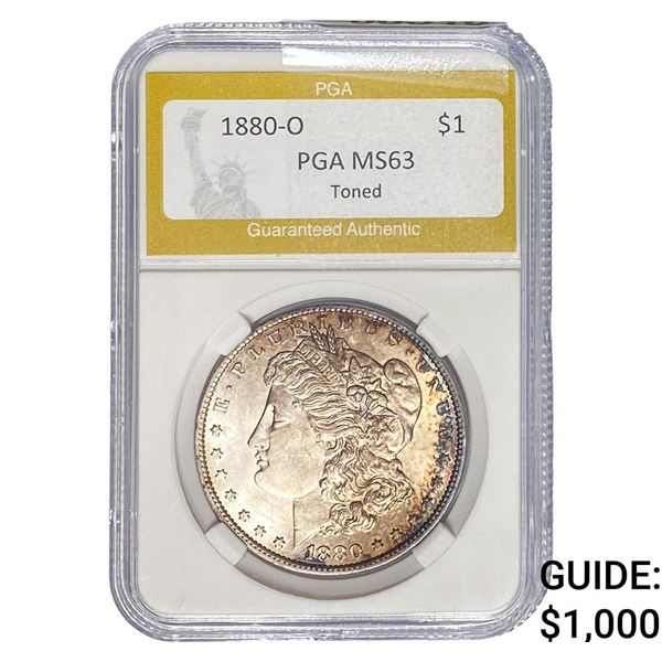 1880-O Morgan Silver Dollar PGA MS63