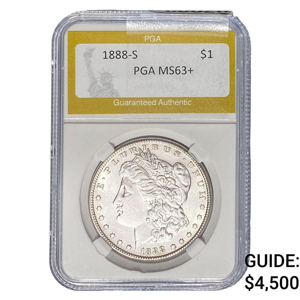 1888-S Morgan Silver Dollar PGA MS63+