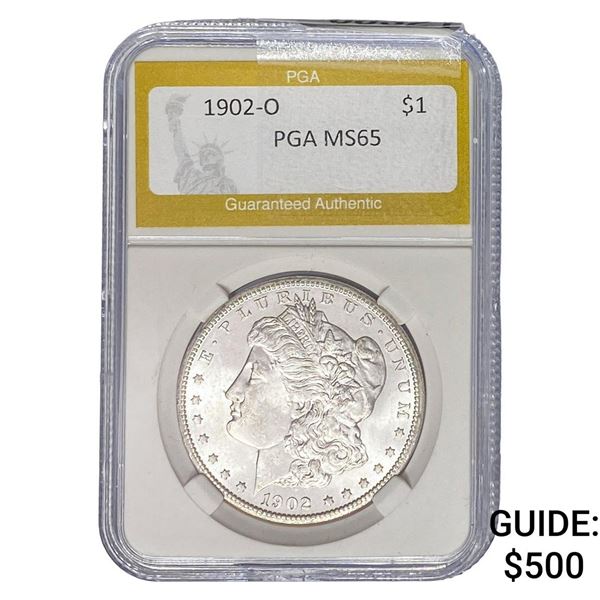1902-O Morgan Silver Dollar PGA MS65