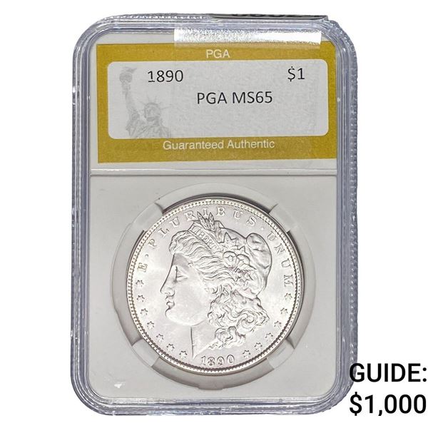 1890 Morgan Silver Dollar PGA MS65