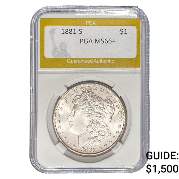 1881-S Morgan Silver Dollar PGA MS66+