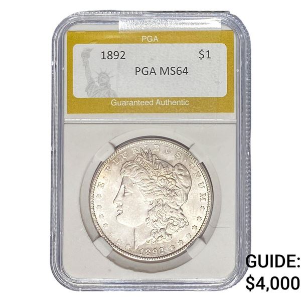 1892 Morgan Silver Dollar PGA MS64