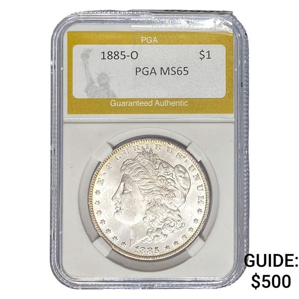 1885-O Morgan Silver Dollar PGA MS65