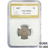 Image 1 : 1867 Shield Nickel PGA MS64 Rays Toned