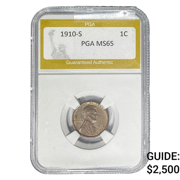 1910-S Wheat Cent PGA MS65