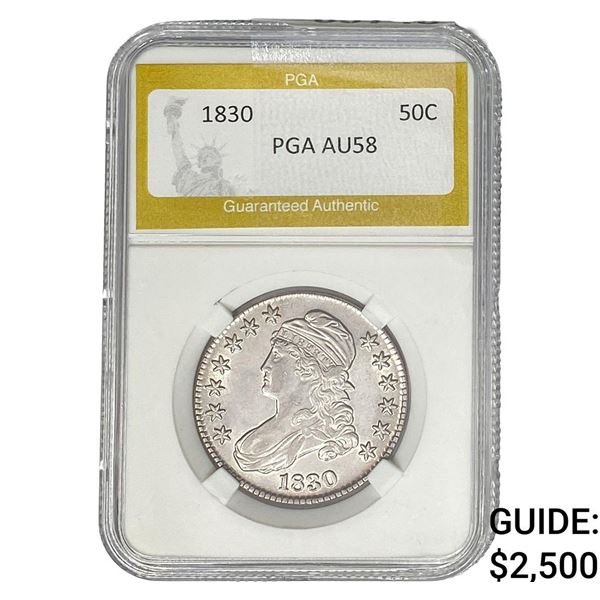 1830 Capped Bust Half Dollar PGA AU58
