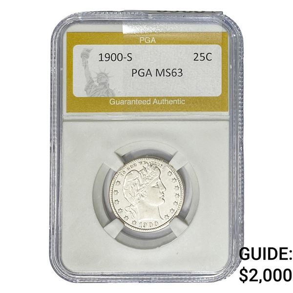 1900-S Barber Quarter PGA MS63