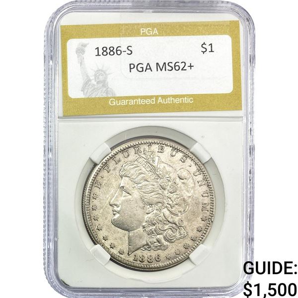 1886-S Morgan Silver Dollar PGA MS62+
