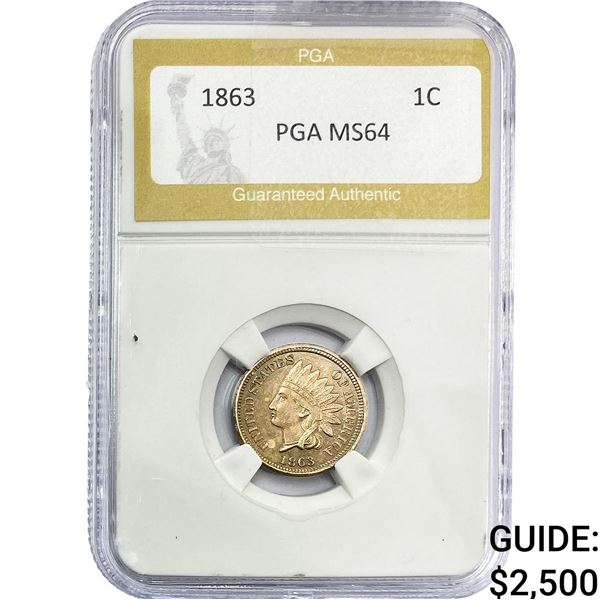 1863 Indian Head Cent PGA MS64