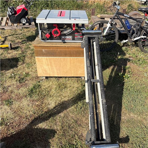 KING INDUSTRIAL PORTABLE WORKSITE TABLE WITH ROLLING STAND