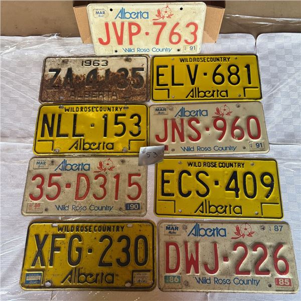 LOT OF 9 VINTAGE LICENSE PLATES