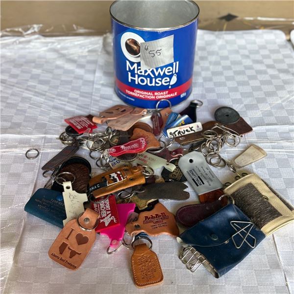 LOT OF KEY CHAINS AND HOLDERS