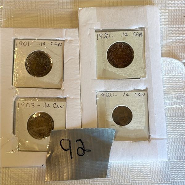 LOT 92 - CANADIAN PENNIES