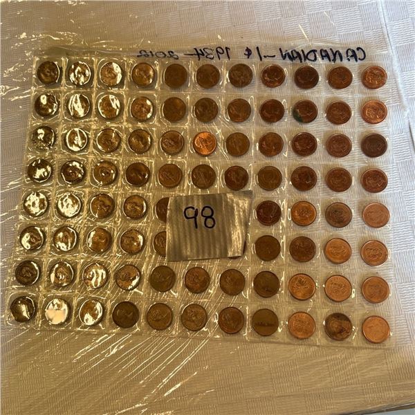 LOT OF PENNIES 1934-2012