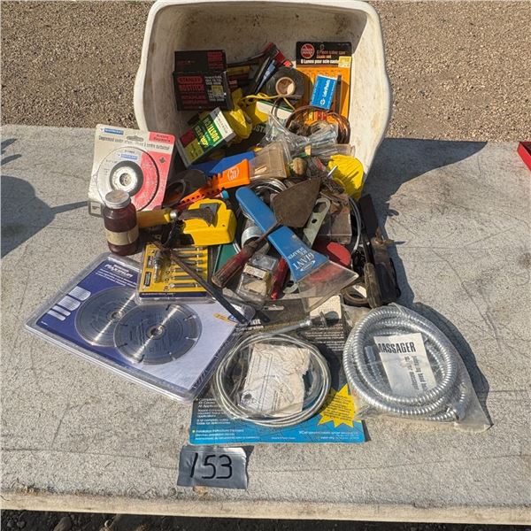 TUB OF NEW & USED MISC TOOLS