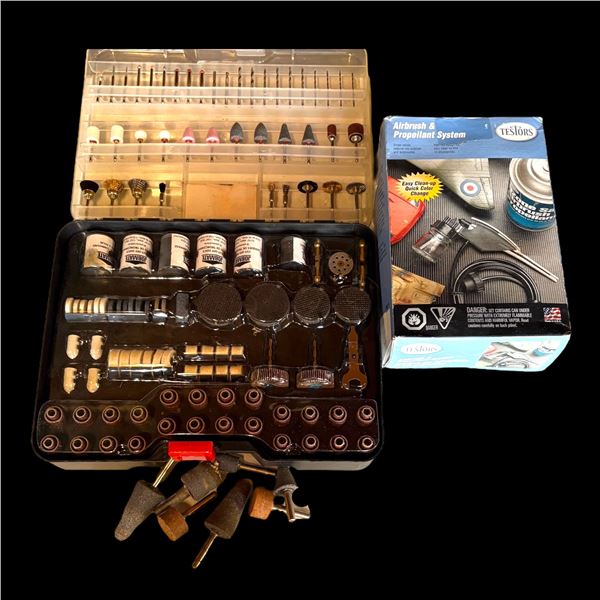 AIR BRUSH AND PROPELLANT SYSTEM WITH JOBMATE ROTARY TOOL SET