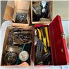 Image 1 : MISCELLANEOUS FASTENERS WITH TOOL BOX AND RANDOM TOOLS
