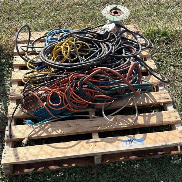 PALLET OF EXTENSION CORDS AND WIRE
