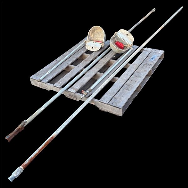 2 LIVESTOCK WATER BOWLS WITH FLOAT AND OUTSIDE WATER FAUCET FOR WELL