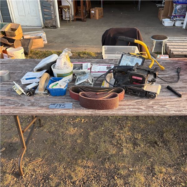 LOT OF SANDING TOOLS AND ELECTRICAL