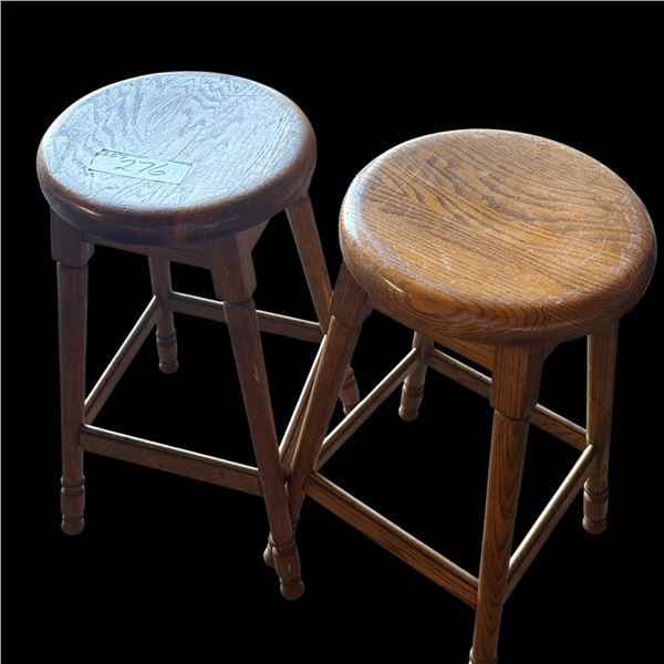 2 WOODEN BAR STOOLS