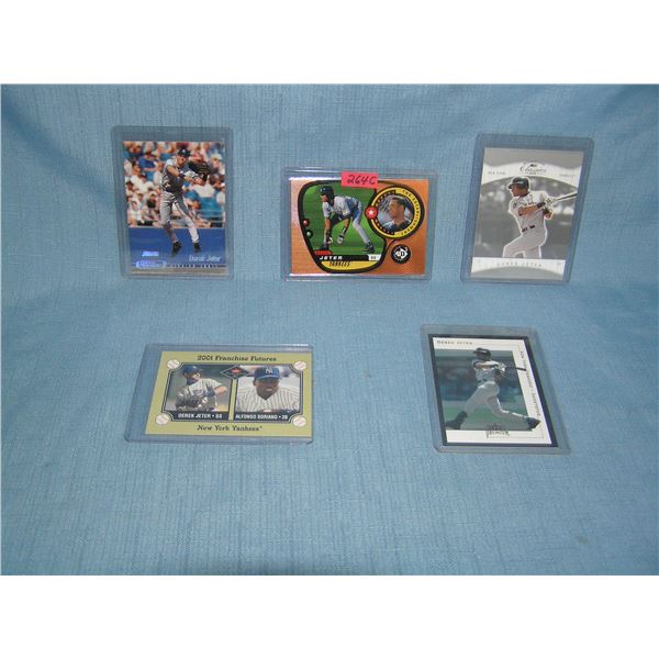 Collection of vintage Derek Jeter all star baseball cards
