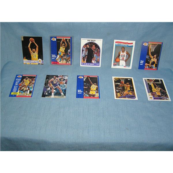 Collection of vintage LA Lakers all star basketball cards